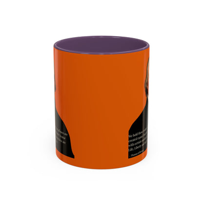 We hold these truths to be self-evident Orange Accent Mug by theGreenDragonTavern.shop