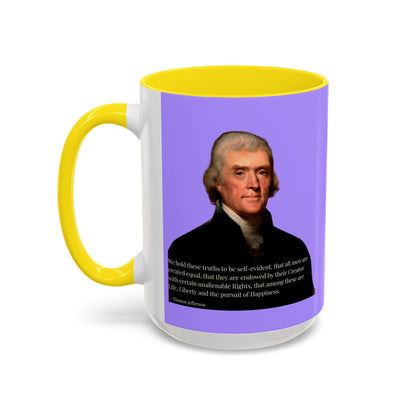 We hold these truths to be self-evident Light Purple Accent Mug by theGreenDragonTavern.shop