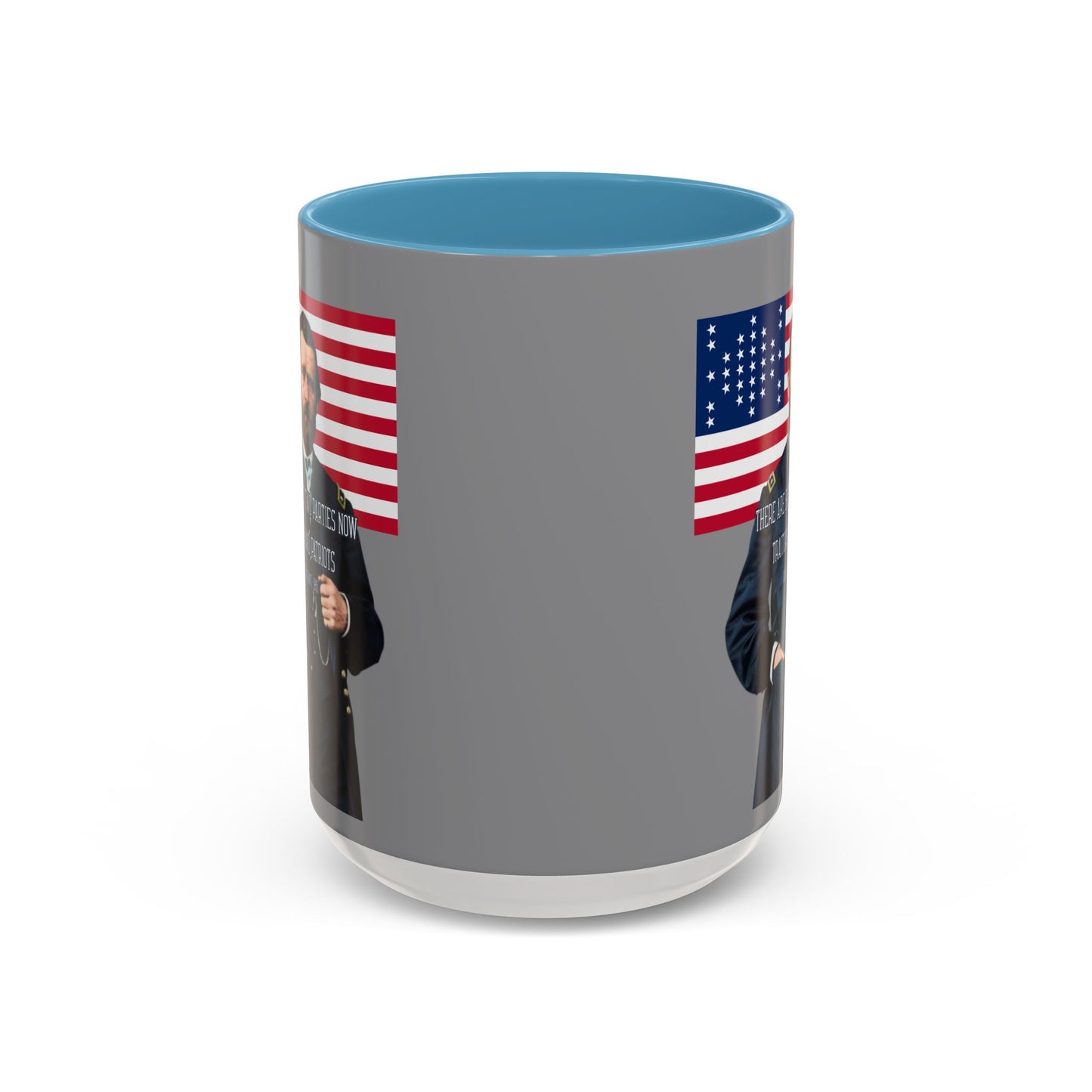 "Traitors and Patriots" Ulysses Grant Grey Accent Mug by theGreenDragonTavern.shop