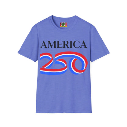 America 250 Black font, Light colors, Unisex T-Shirt by theGreenDragonTavern.shop