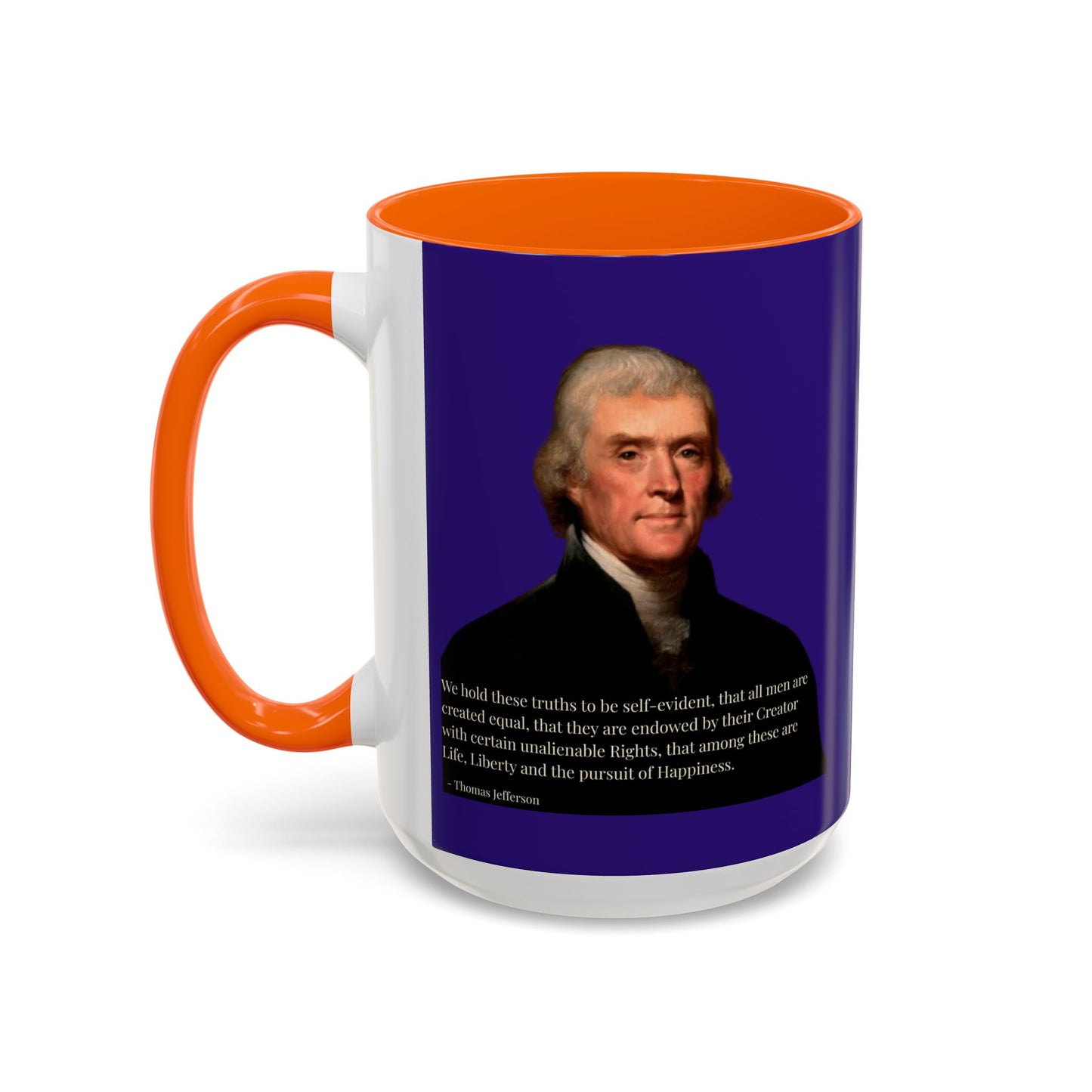 We hold these truths to be self-evident Dark Purple Accent Mug by theGreenDragonTavern.shop