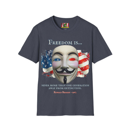 Ronald Reagan Freedom Vendetta Dark colors Unisex T-Shirt by theGreenDragonTavern.shop