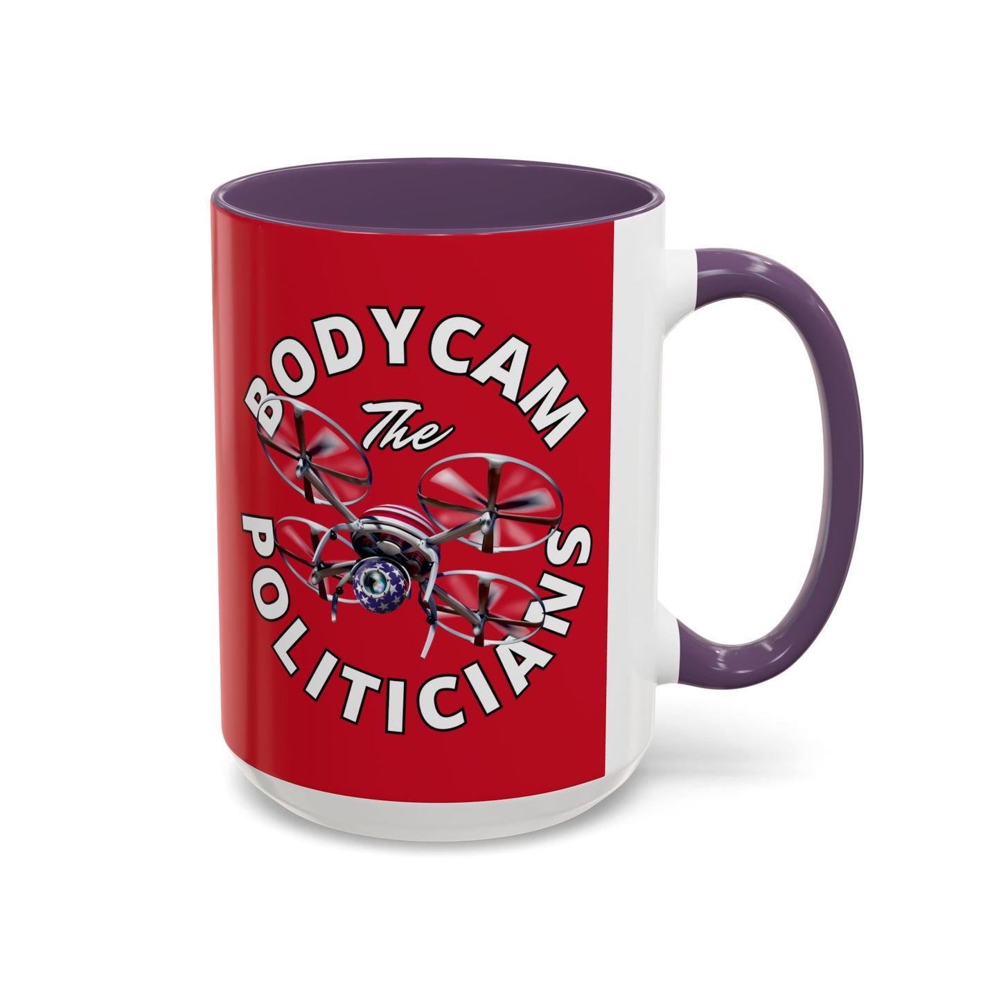 Bodycam the Politicians Drone Red Accent Mug by theGreenDragonTavern.shop