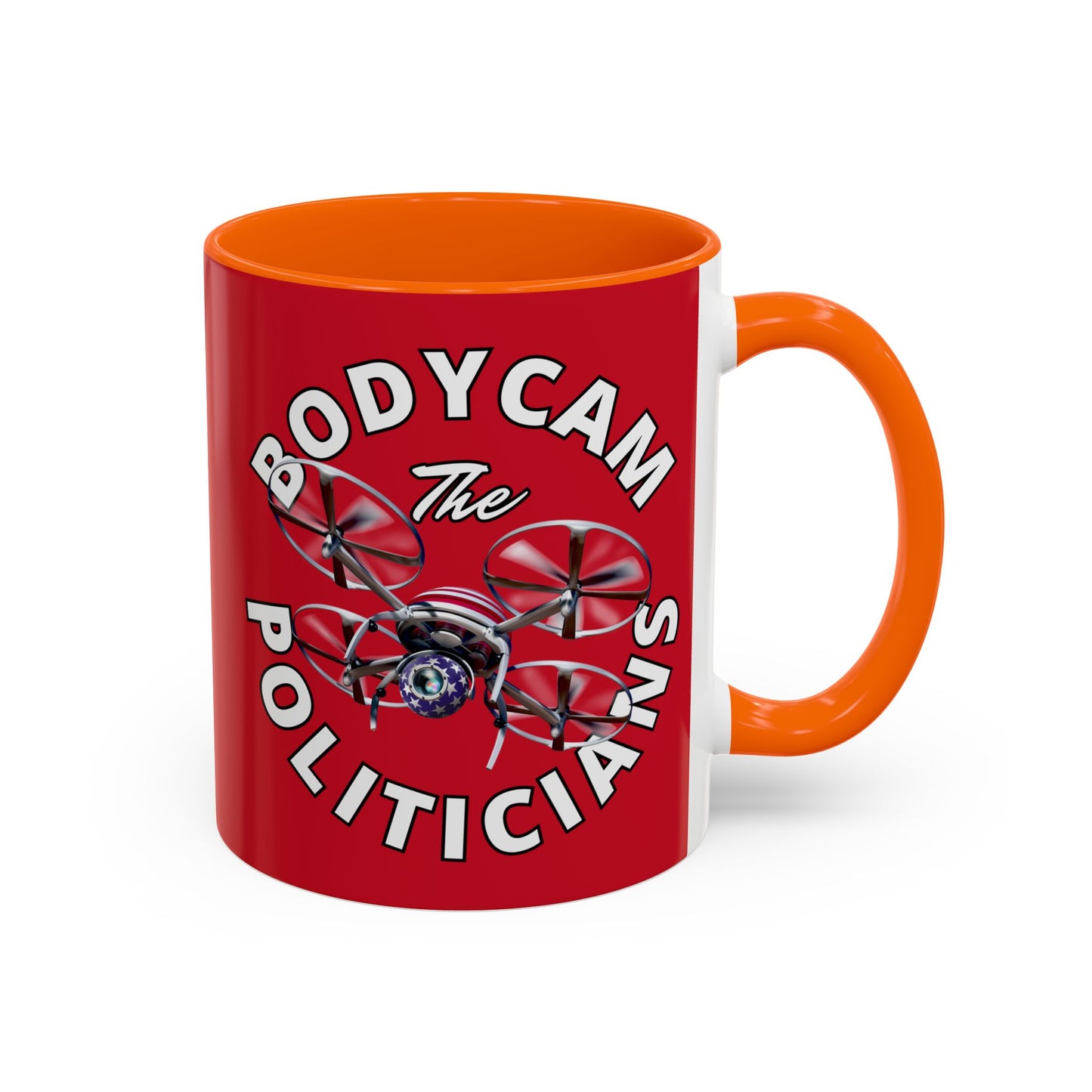 Bodycam the Politicians Drone Red Accent Mug by theGreenDragonTavern.shop