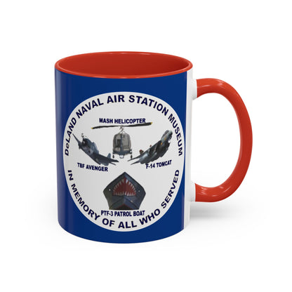 DNASM 2-sided, Founding & Student Art w/WhiteBG Dark Blue Accent Mug by theGreenDragonTavern.shop