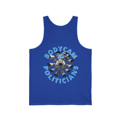 2-sided, Bodycam the Politicians Cameras Unisex Jersey Tank Top by theGreenDragonTavern.shop