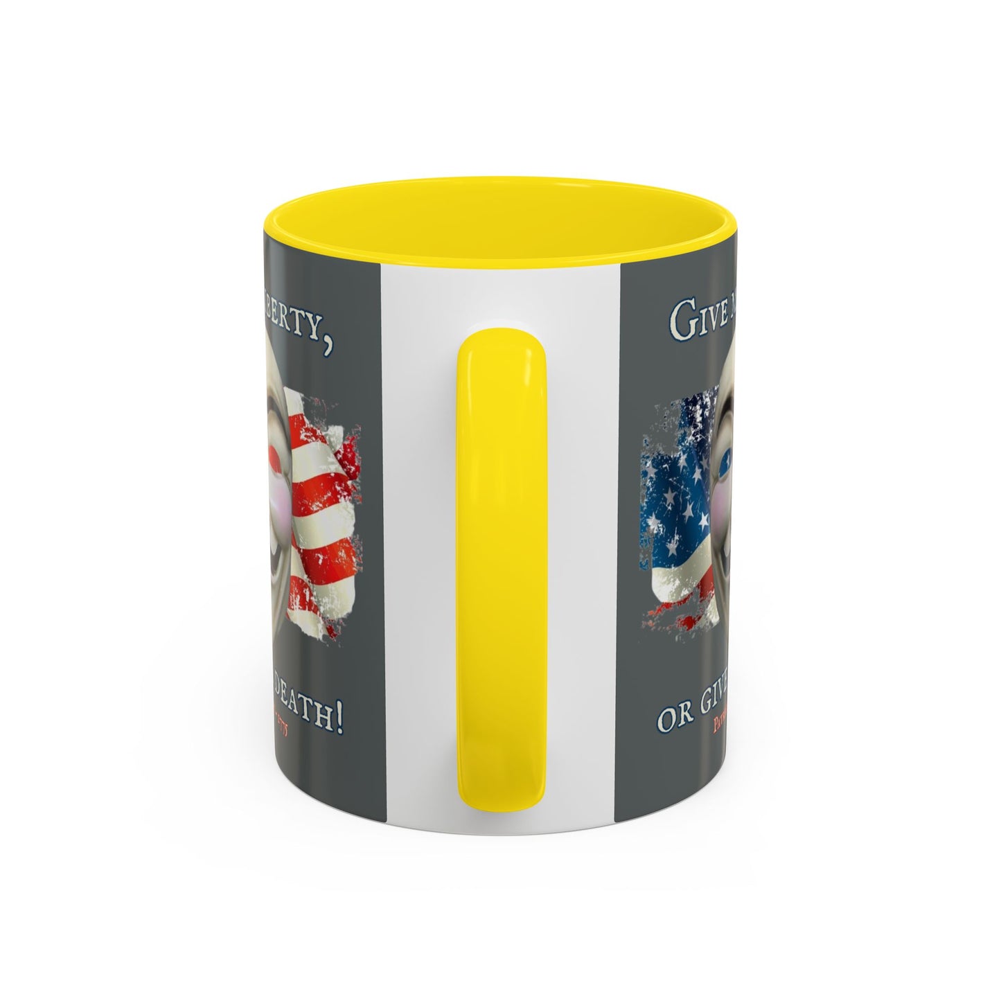 Vendetta, "Give me liberty, or give me death!" Grey Accent Mug by theGreenDragonTavern.shop