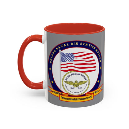 DeLand Naval Air Station Museum Grey Accent Mug by theGreenDragonTavern.shop