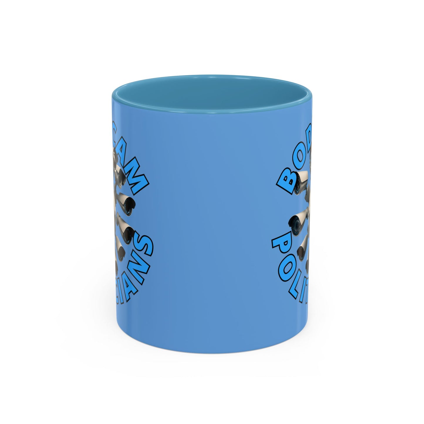 Bodycam the Politicians Cameras Blue Accent Mug by theGreenDragonTavern.shop
