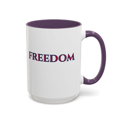 Freedom, White Accent Mug by theGreenDragonTavern.shop