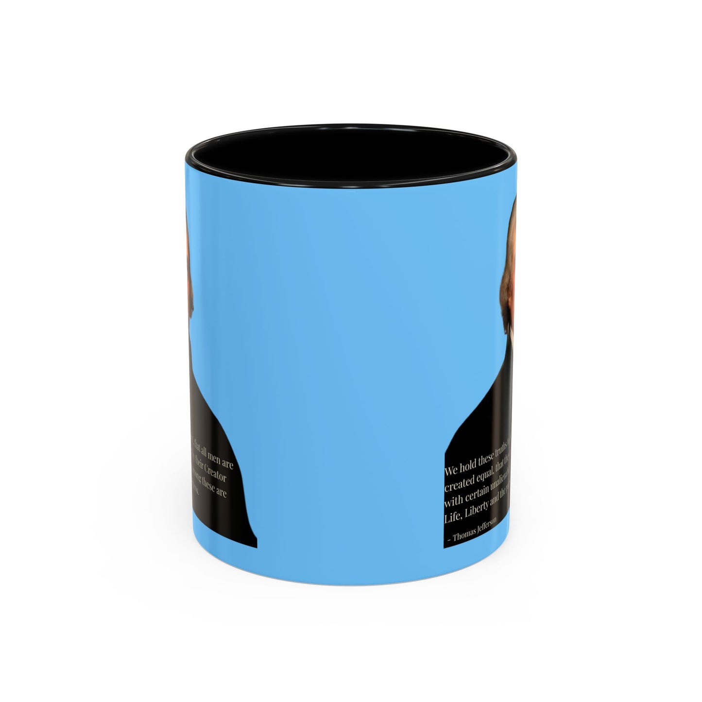 We hold these truths to be self-evident Light Blue Accent Mug by theGreenDragonTavern.shop