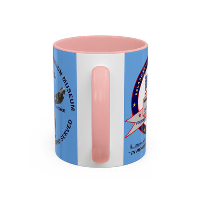 DNASM 2-sided, Founding & Student Art Light Blue Accent Mug by theGreenDragonTavern.shop