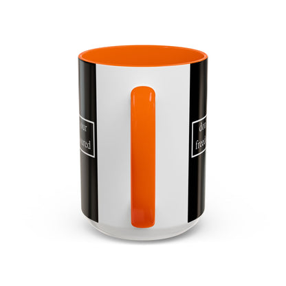 don't assume your freedoms are assured White font Black Accent Mug by theGreenDragonTavern.shop