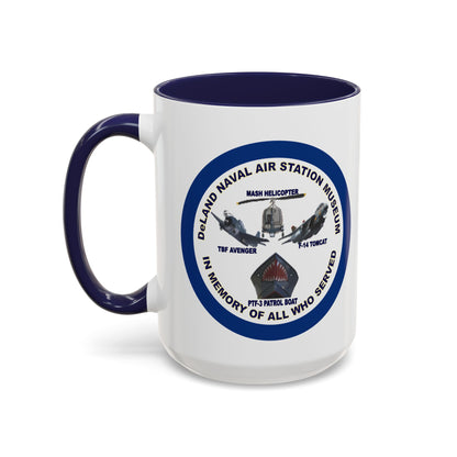 DNASM Student Art Navy Frame White Accent Mug by theGreenDragonTavern.shop
