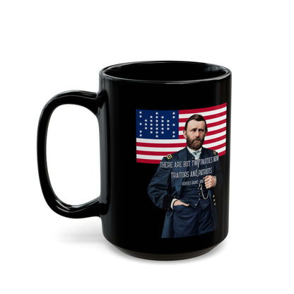 "Traitors and Patriots" Ulysses Grant Black Mug by theGreenDragonTavern.shop