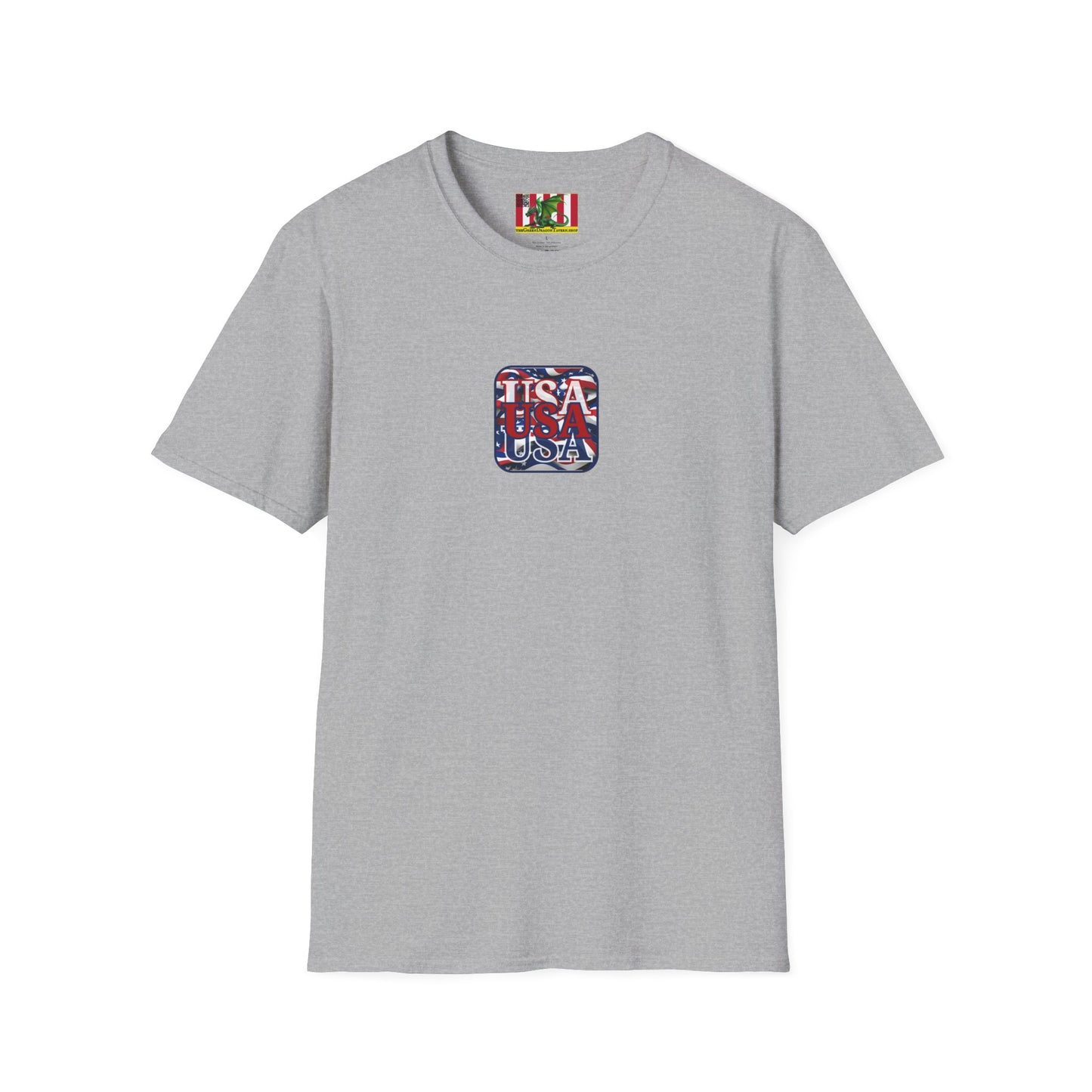 2-sided, RED White and Blue USA Patriot Light colors Unisex T-Shirt by theGreenDragonTavern.shop