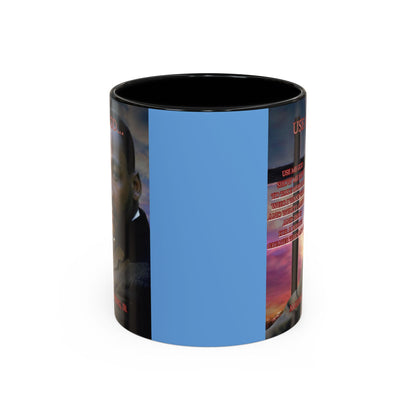 Use Me God, MLK Jr Blue Accent Mug by theGreenDragonTavern.shop