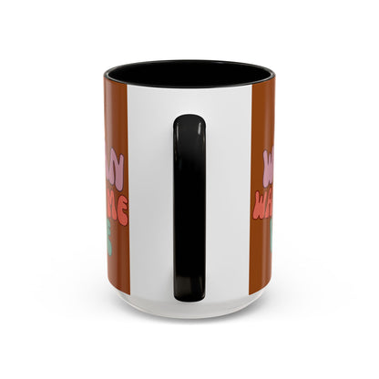 I Am Woman Watch Me Vote Brown Accent Mug by theGreenDragonTavern.shop