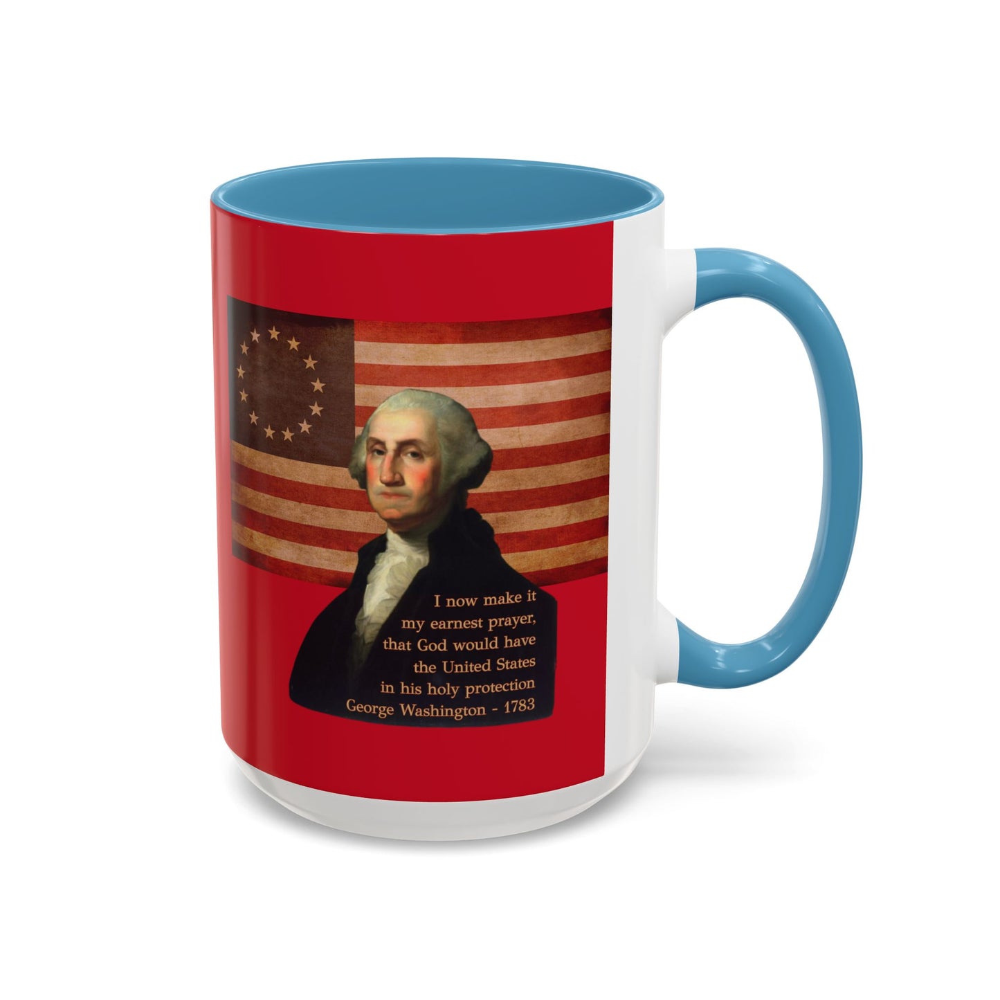 Washington's Earnest Prayer Red Accent Mug by theGreenDragonTavern.shop