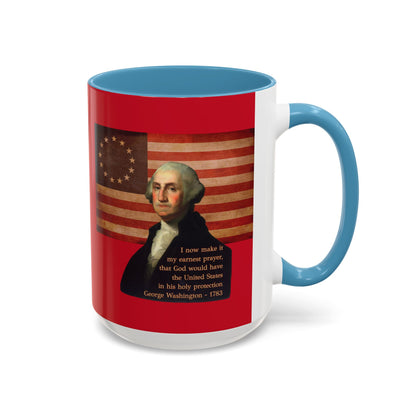 Washington's Earnest Prayer Red Accent Mug by theGreenDragonTavern.shop