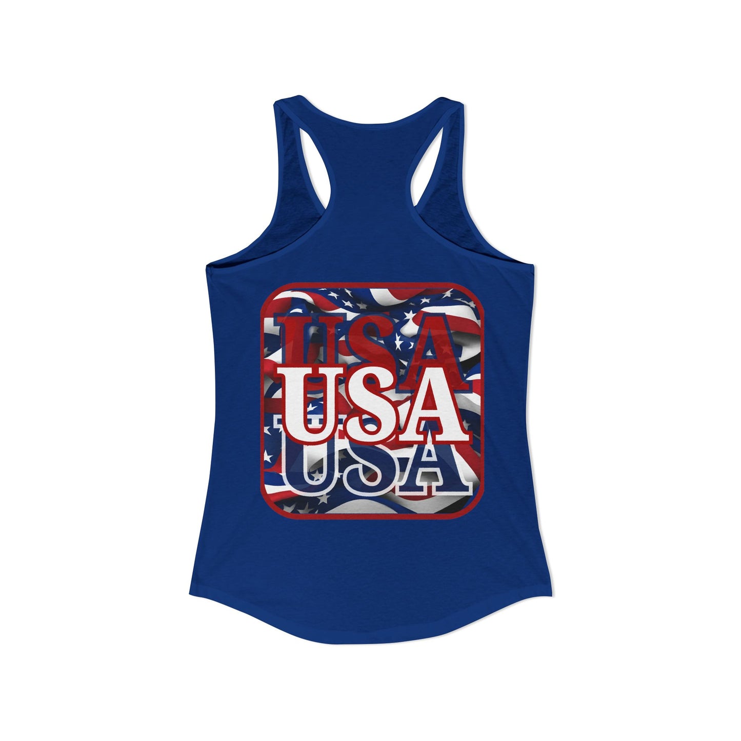 2-sided, Red WHITE and Blue USA Patriot Women's Racerback Tank Top by theGreenDragonTavern.shop