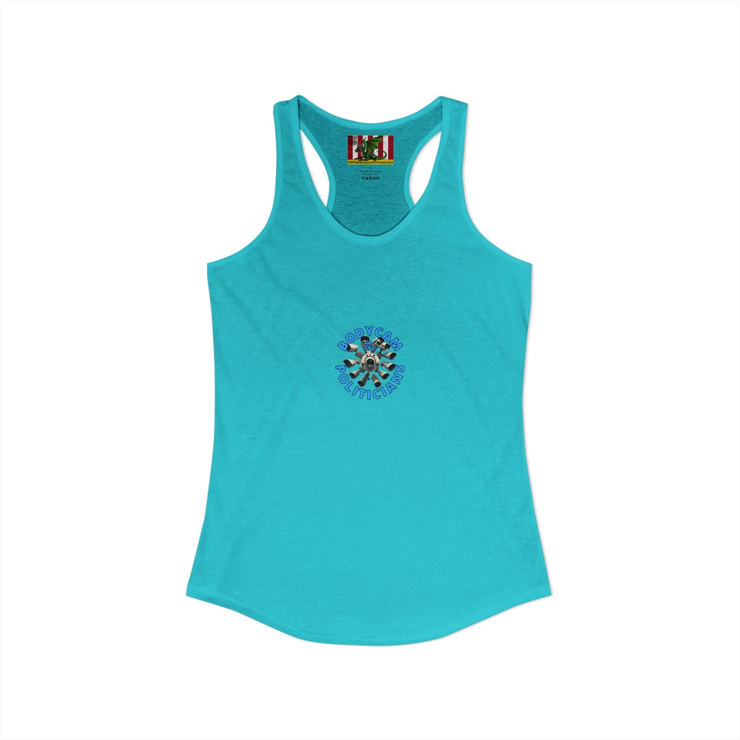 2-sided, Bodycam the Politicians Cameras Women's Racerback Tank Top by theGreenDragonTavern.shop
