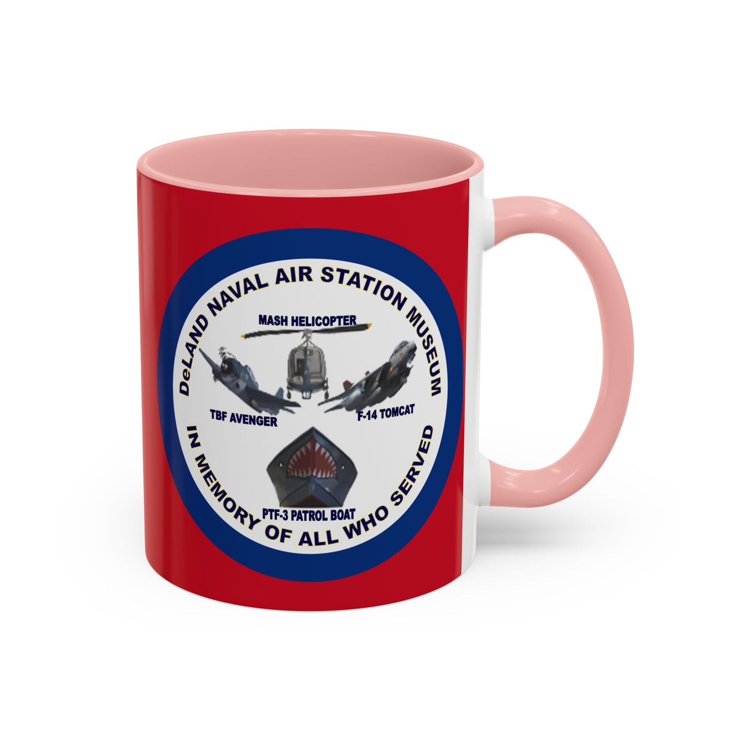 DNASM 2-sided, Founding & Student Art w/Navy Ring Red Accent Mug by theGreenDragonTavern.shop