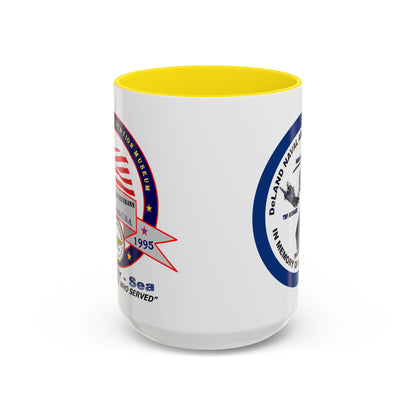 DNASM 2-sided, Founding & Student Art w/Navy Ring White Accent Mug by theGreenDragonTavern.shop