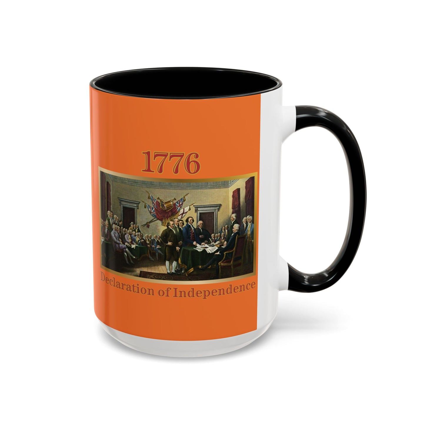Declaration of Independence Orange Accent Mug by theGreenDragonTavern.shop
