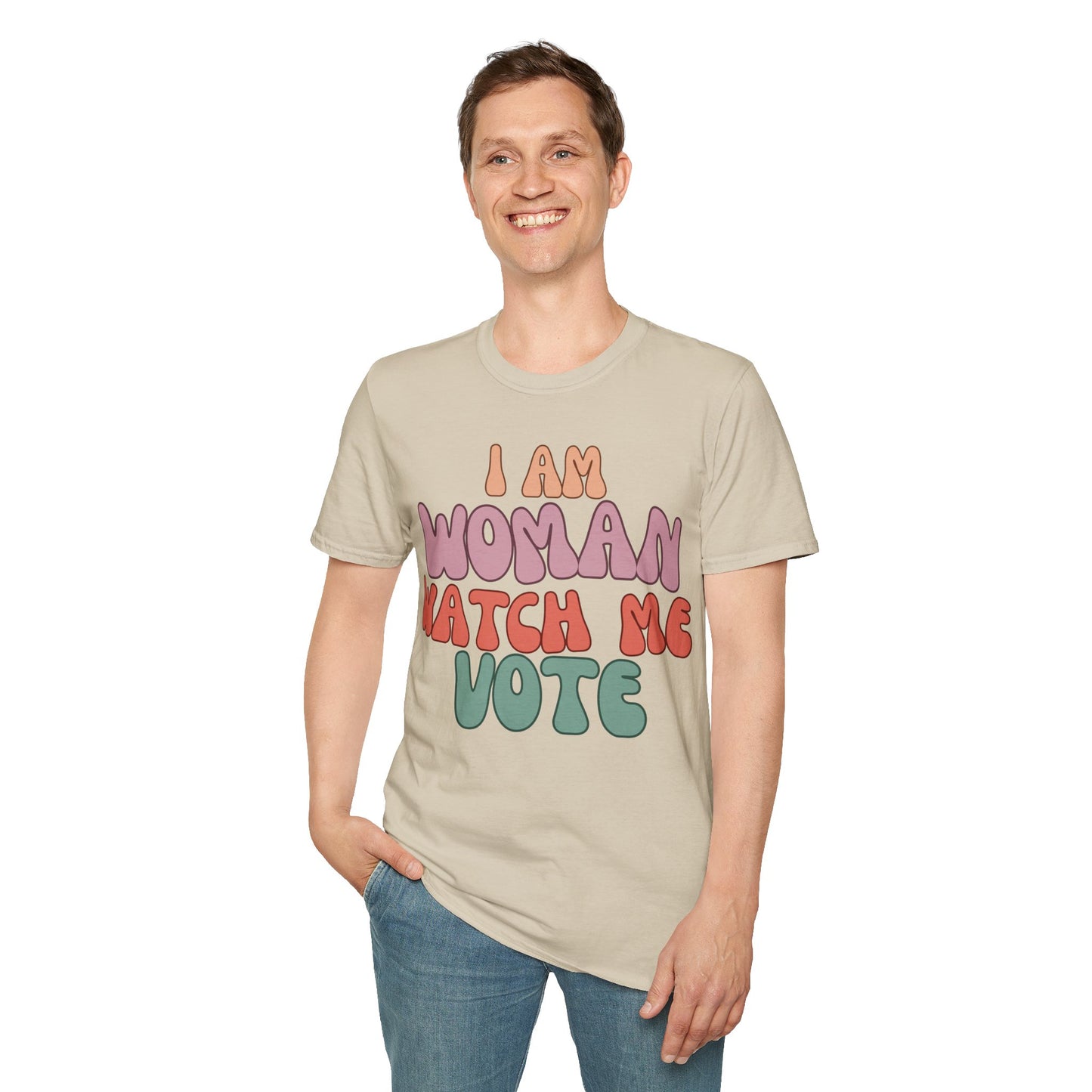 I Am Woman Watch Me Vote LTcolors Unisex T-Shirt by theGreenDragonTavern.shop