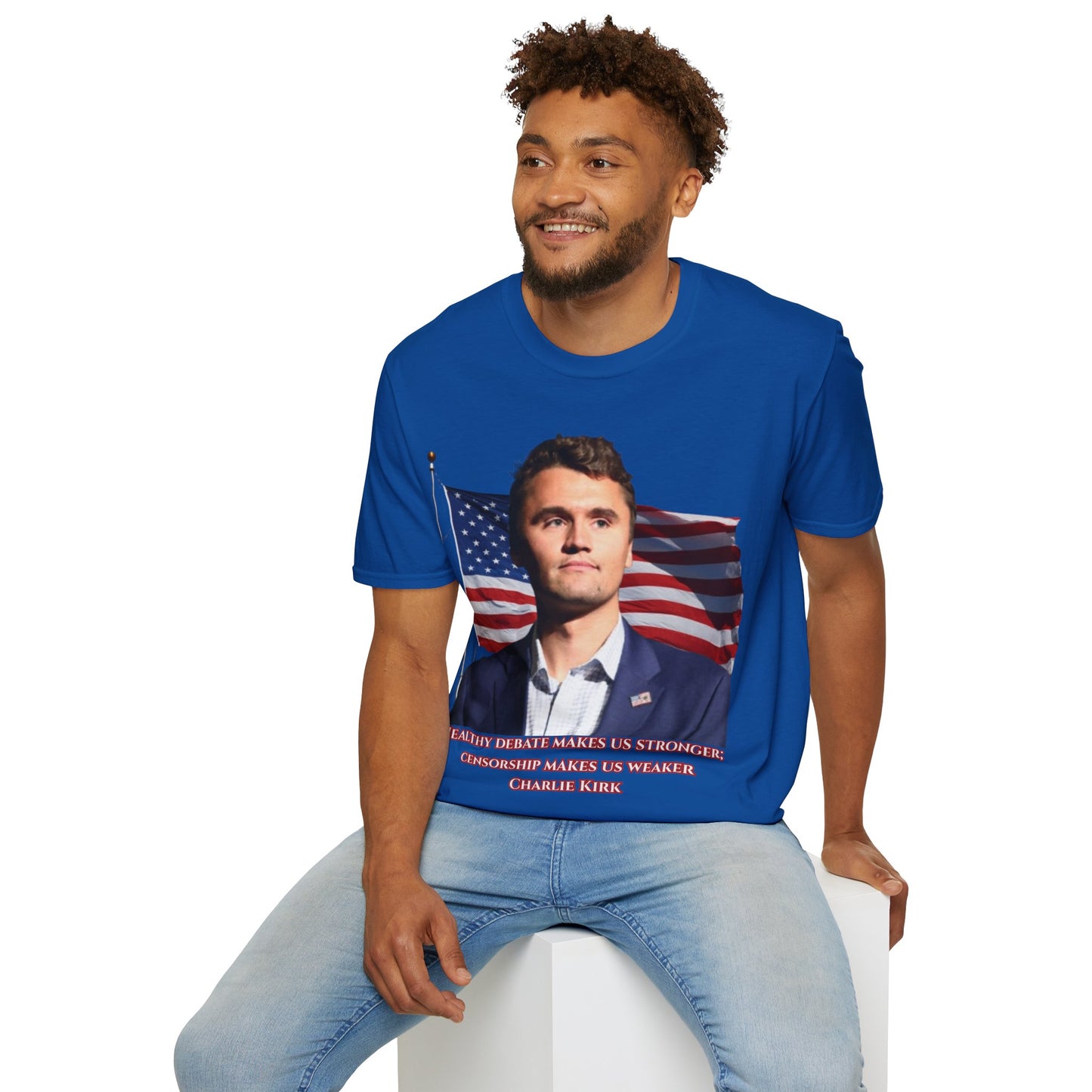 Charlie Kirk, Healthy Debate Dark colors Unisex T-Shirt by theGreenDragonTavern.shop