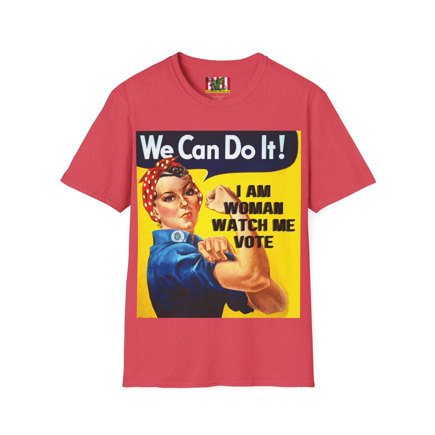 I Am Woman Watch Me Vote Rosie Light colors Unisex T-Shirt by theGreenDragonTavern.shop