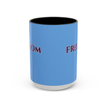 Freedom, Light Blue Accent Mug by theGreenDragonTavern.shop