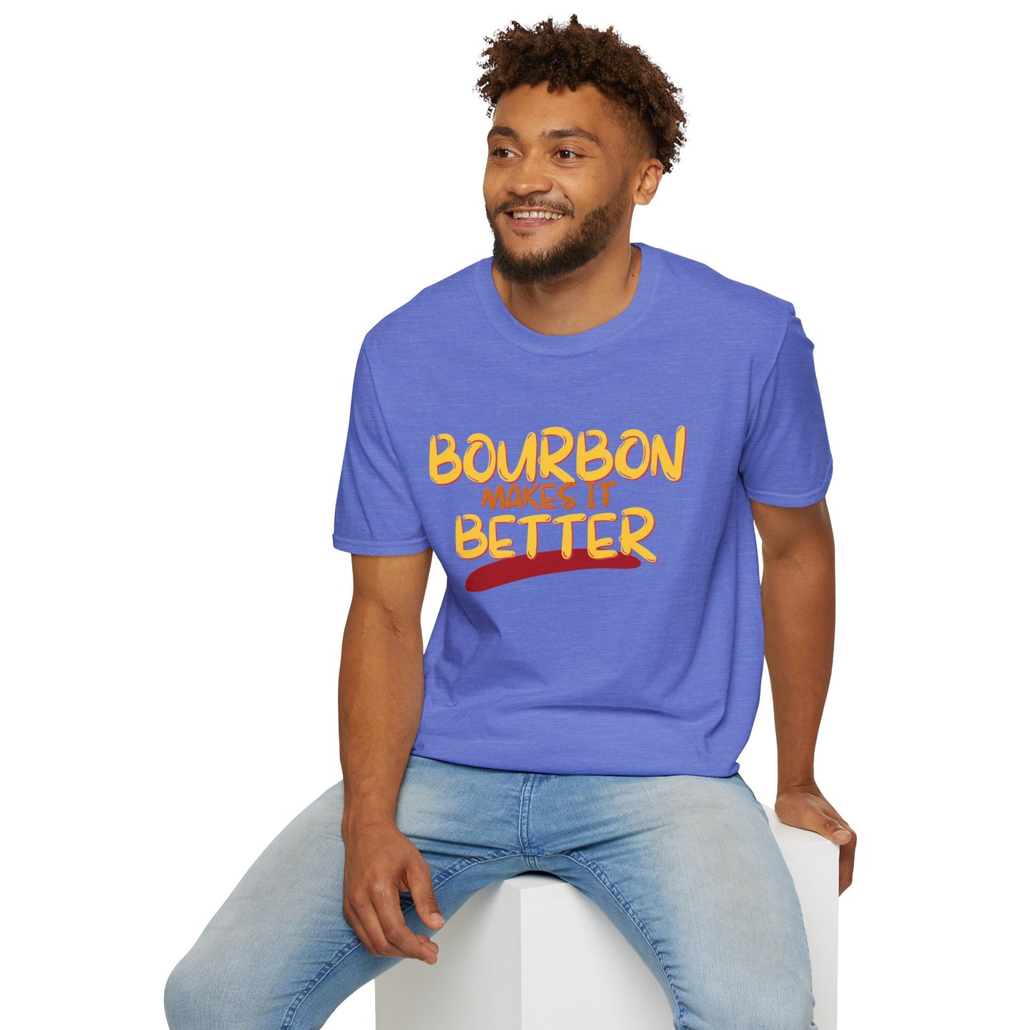 Bourbon makes it better Light colors Unisex T-Shirt by theGreenDragonTavern.shop