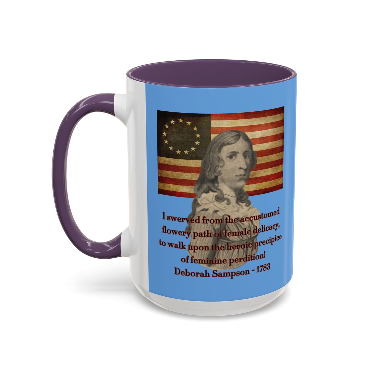 Deborah Sampson, America's Mulan Light Blue Accent Mug by theGreenDragonTavern.shop