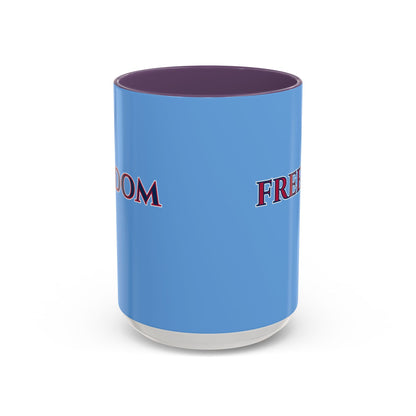 Freedom, Light Blue Accent Mug by theGreenDragonTavern.shop