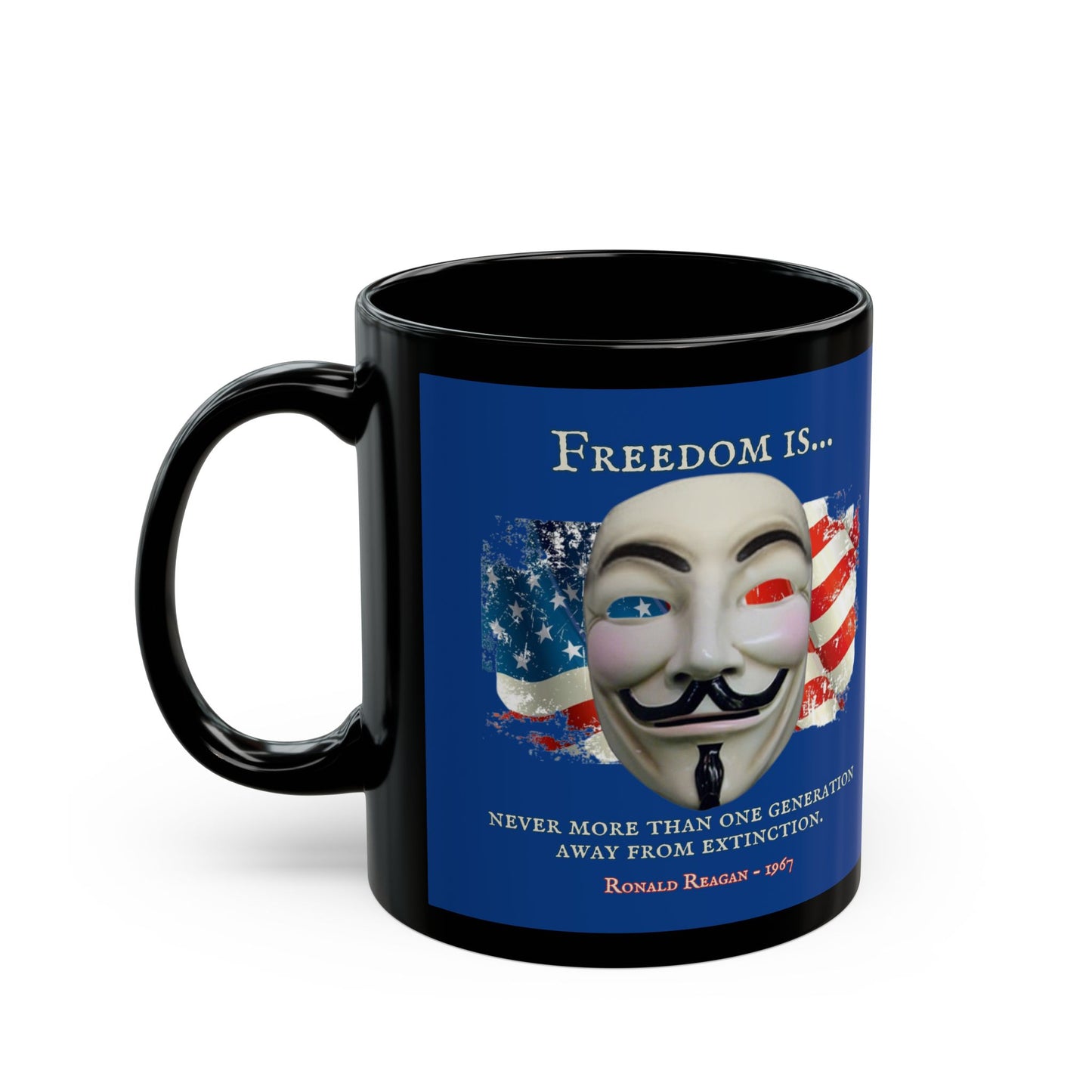 Ronald Reagan Freedom Vendetta Blue Mug by theGreenDragonTavern.shop