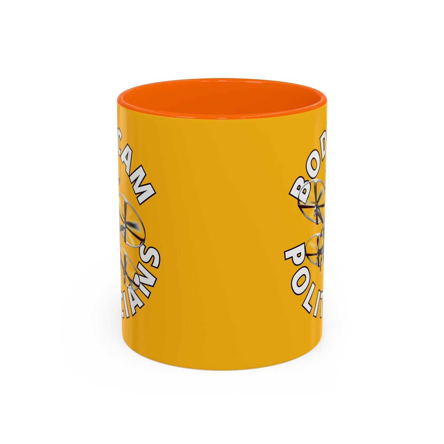 Bodycam the Politicians Drone Yellow Accent Mug by theGreenDragonTavern.shop
