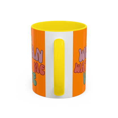 I Am Woman Watch Me Vote Orange Accent Mug by theGreenDragonTavern.shop