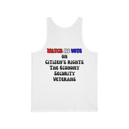 2-sided, I Am Woman Watch Me Vote Unisex Jersey Tank Top by theGreenDragonTavern.shop