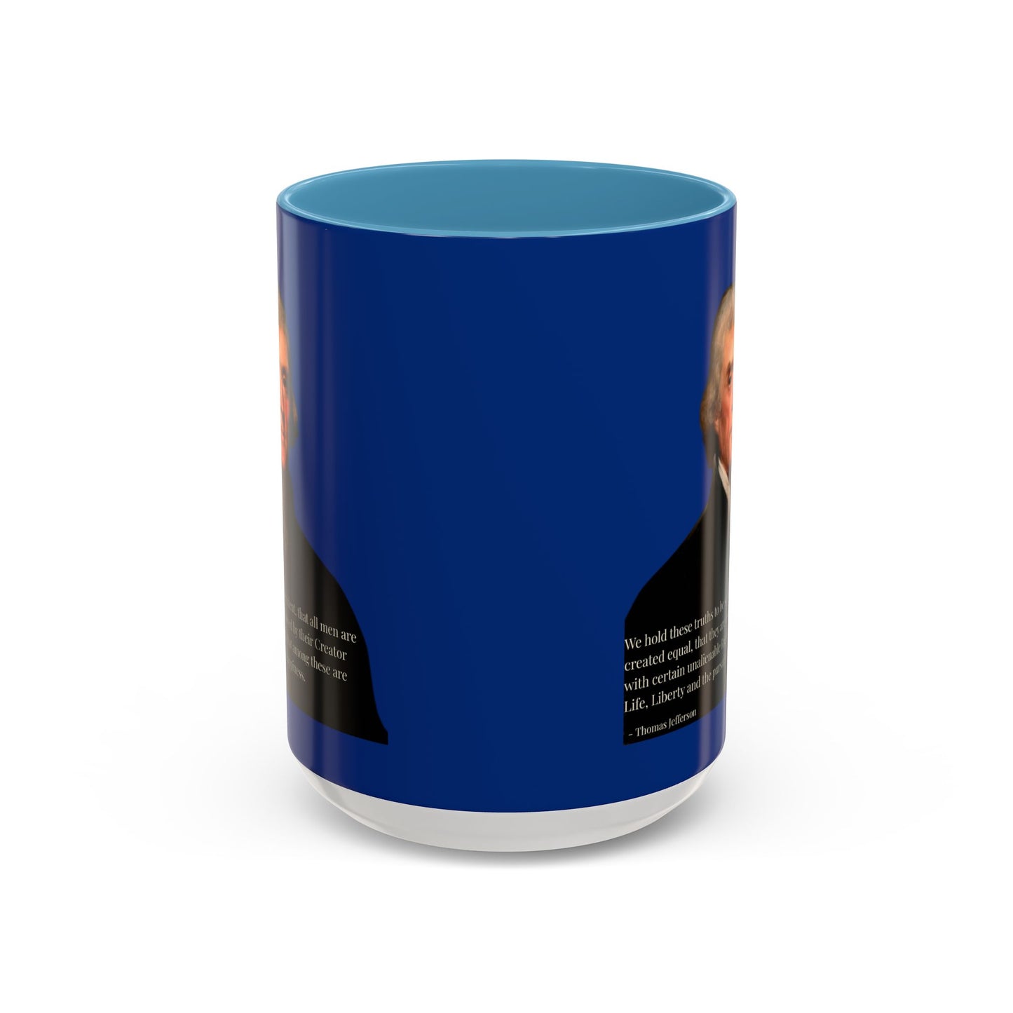We hold these truths to be self-evident Dark Blue Accent Mug by theGreenDragonTavern.shop