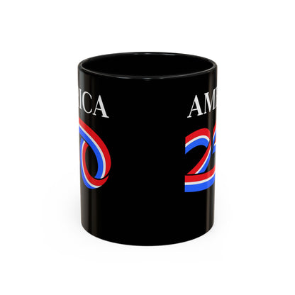 America 250 Black Accent Mug by theGreenDragonTavern.shop