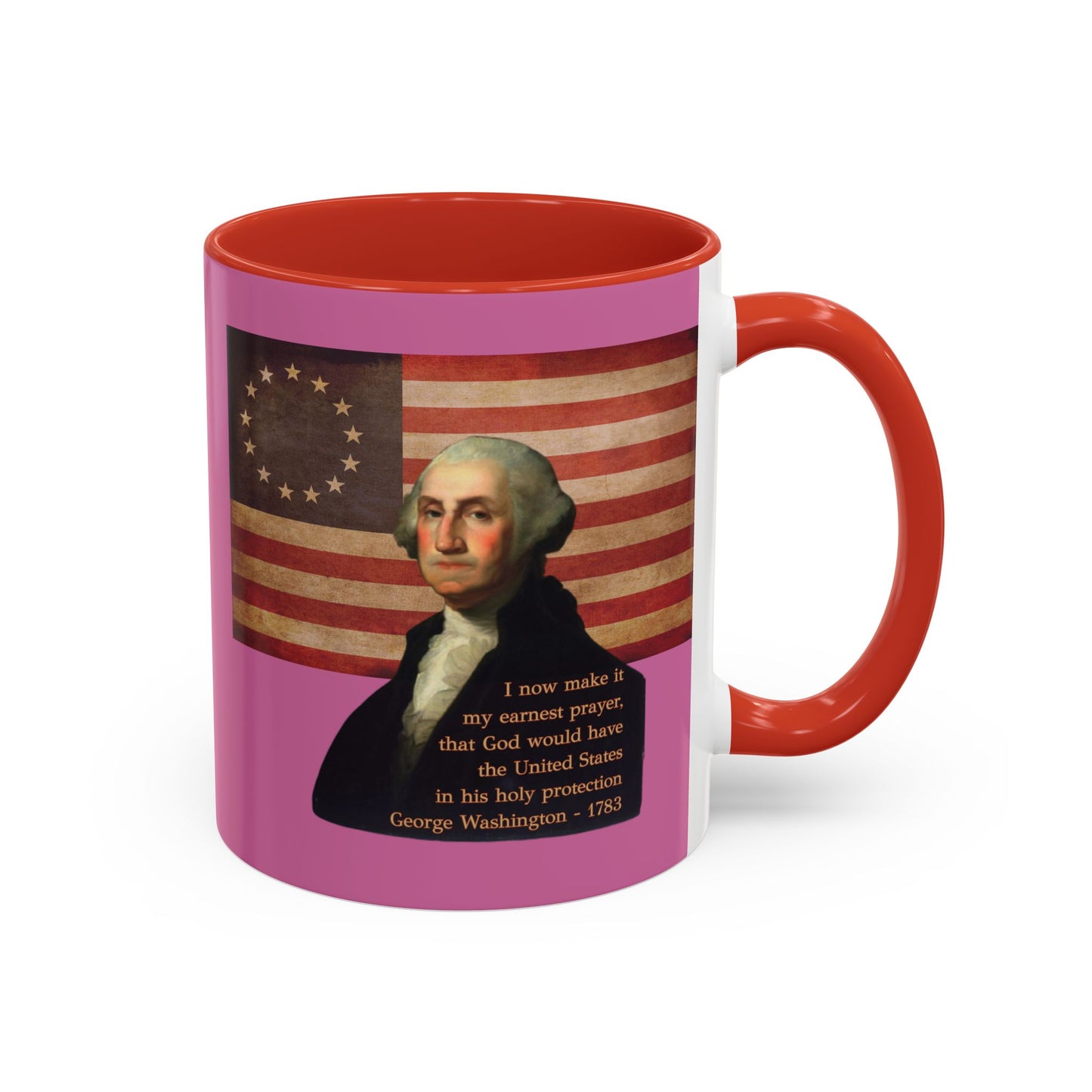 Washington's Earnest Prayer Pink Accent Mug by theGreenDragonTavern.shop