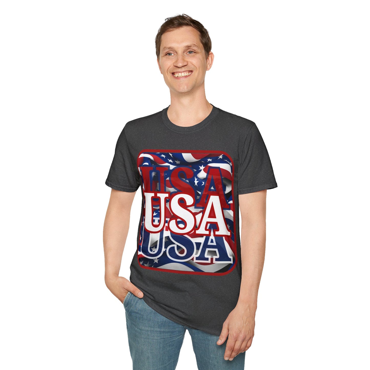 Red WHITE and Blue USA Patriot DKcolors Unisex T-Shirt by theGreenDragonTavern.shop