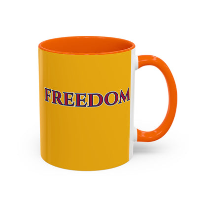 Freedom, Yellow Accent Mug by theGreenDragonTavern.shop