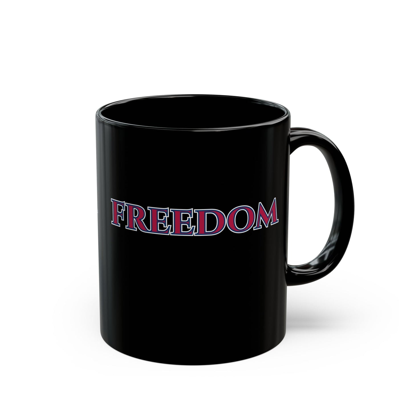 Freedom, Red font, Black Mug by theGreenDragonTavern.shop