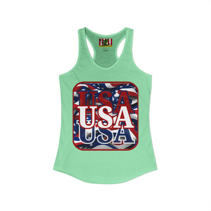 Red WHITE and Blue USA Patriot Women's Racerback Tank Top by theGreenDragonTavern.shop