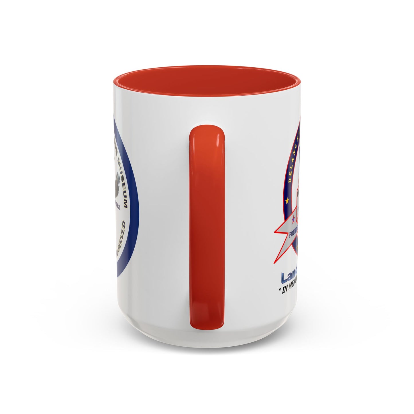 DNASM 2-sided, Founding & Student Art w/Navy Ring White Accent Mug by theGreenDragonTavern.shop