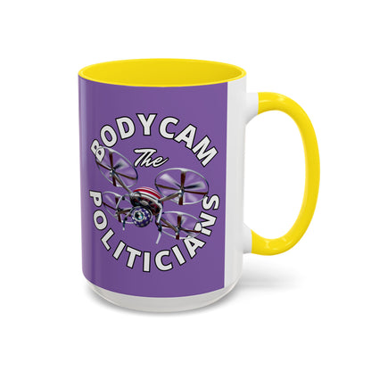 Bodycam the Politicians Drone Light Purple Accent Mug by theGreenDragonTavern.shop