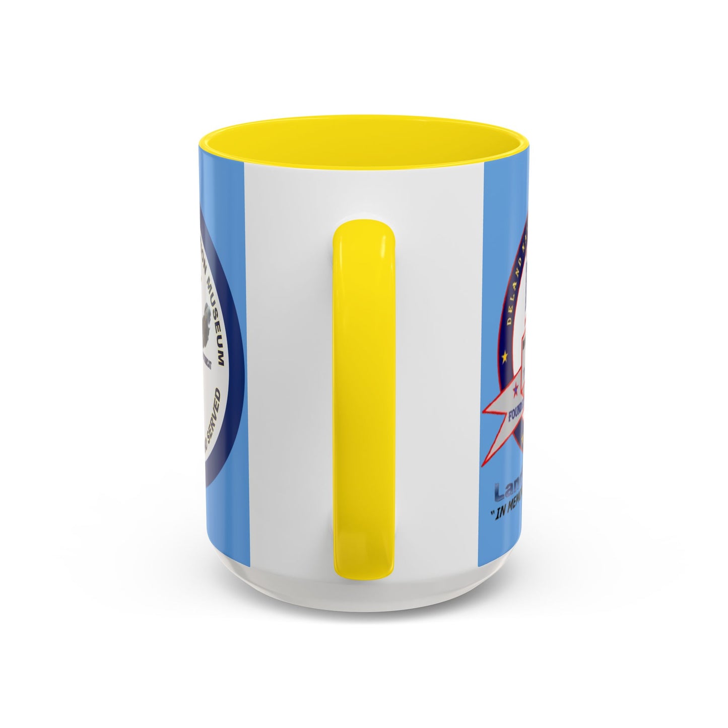 DNASM 2-sided, Founding & Student Art w/Navy Ring Light Blue Accent Mug by theGreenDragonTavern.shop